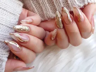 ネイル ネイルサロンAiri 長さ出し·シンプルのネイルデザイン