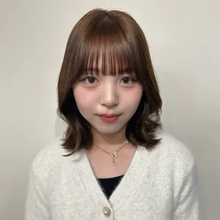 ミディアム 新潟/万代/レイヤー 韓国風/明間未来のヘアスタイル