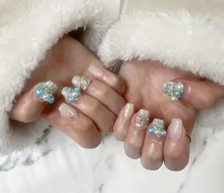 ロング カラー ネイル Q Free nailsのネイルデザイン