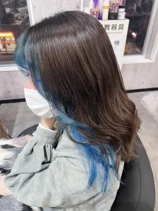 ミディアム サニーサイド大名 ダブルカラー髪質改善のヘアスタイル