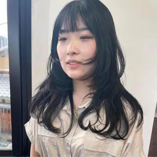 ロング カラー 似合わせヘア🤍 面田法子のヘアスタイル