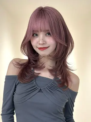 セミロング 平成ギャル×韓国 mix💖MIKUのヘアスタイル