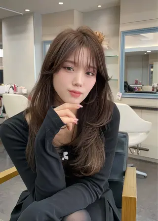 ロング 韓国ヘア🤍🇰🇷 ‪🫶🏻吉満のヘアスタイル