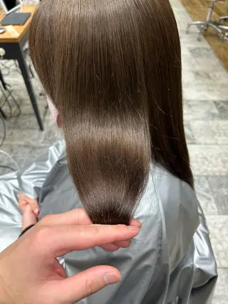 セミロング カラー パーマ 新宿✨顔周りカット 韓国ヘア/坂本亜裟海のヘアスタイル