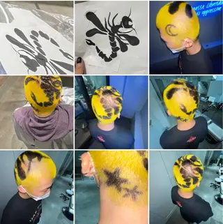 ショート カラー メンズ スパイラルパーマ 🌐hina⭐️のヘアスタイル