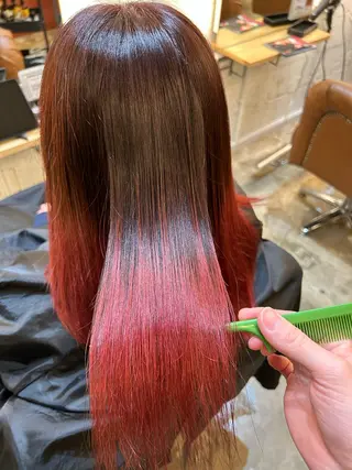 ロング カラー AMBERGLEAM Hair&Cloth Yoga所属・Ryo☘縮毛矯正/ メンズ/ブリーチ/のヘアスタイル