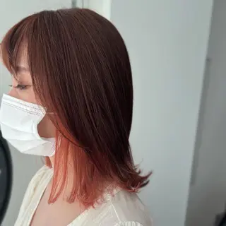 ミディアム カラー ヘアアレンジ 髪質改善🌈縮毛矯正 荻原 達矢のヘアスタイル