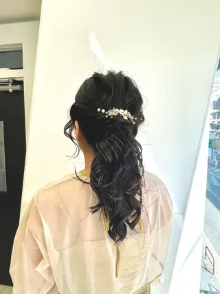 セミロング 鎌倉/アレンジ/暗髪 /髪質改善/ ユキミのヘアスタイル