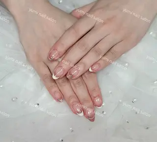 ネイル shineジェル& チップ長さだしのネイルデザイン