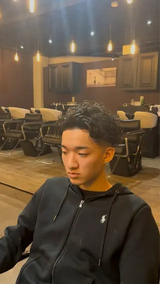 ショート パーマ メンズ 海外風メンズ🇺🇸 💈N.Yuto💈のヘアスタイル