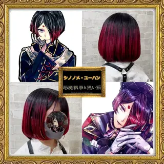 ショート カラー 推しカラー💫 ブリーチ💫若菜覚のヘアスタイル