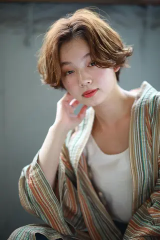 ショート カラー パーマ 💈Chlom💈_ 公式_NewOpenのヘアスタイル