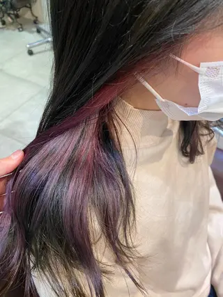 ミディアム カラー 川越 輝梨奈のヘアスタイル