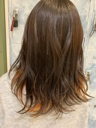 ミディアム カラー 髪質改善/縮毛矯正 ツヤ髪🩷さつきのヘアスタイル