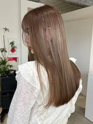 ロング カラー 🐯ミルクティーベー ジュ/大雅🐯のヘアスタイル