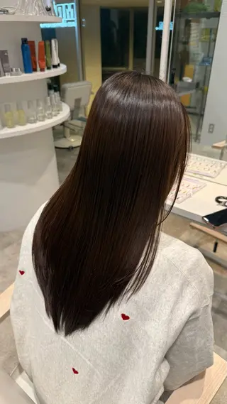 セミロング 韓国風レイヤー/ 艶カラー竹内貫のヘアスタイル