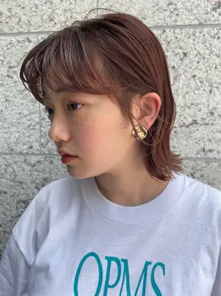 ショート パーマ 暖色/くびれヘア/ Misakiのヘアスタイル