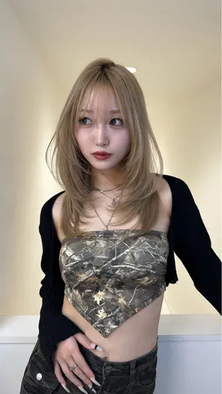 ミディアム 平成ギャル×韓国 mix💖MIKUのヘアスタイル