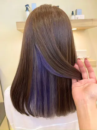 セミロング カラー 暖色カラー🍒スパ/ canna‎🤎のヘアスタイル