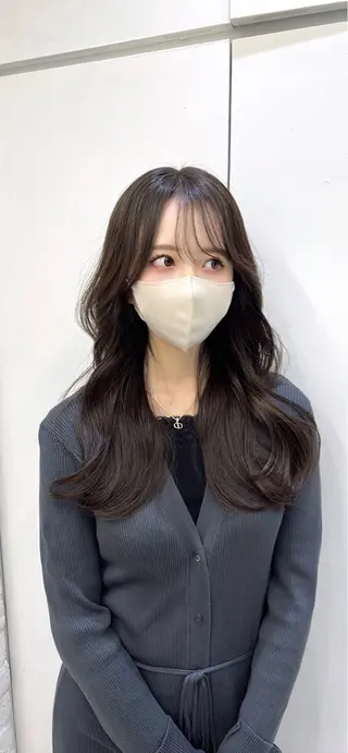ロング カラー 韓国ヘア♡ 顔まわりカットayaのヘアスタイル