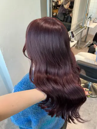 ロング カラー 暗髪🩶ラベンダー/ ブルー/ユウナ🤍のヘアスタイル