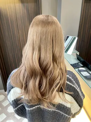 ロング ブリーチなしWカラー ヘアセット菜希のヘアスタイル