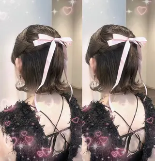 ミディアム ヘアメ/お呼ばれﾍｱ /横浜/nozomiのヘアスタイル