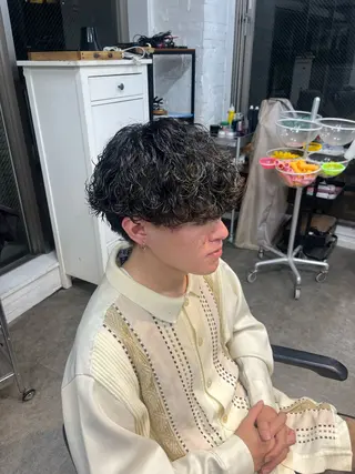 パーマ メンズ 透明感カラー ／ カット ／ コハのヘアスタイル