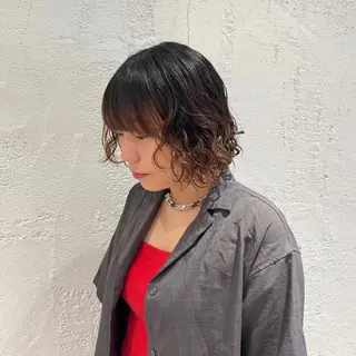 ショート パーマ Nagi /艶カラー /ヘアメ/メンズのヘアスタイル