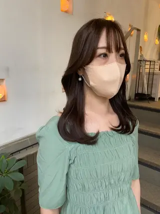 セミロング カラー ヘアアレンジ ナカジ🌸ロブ/ボブ /前髪🌸のヘアスタイル