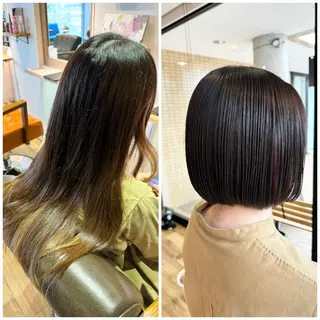 ミディアム カラー ツキダテ ユイのヘアスタイル