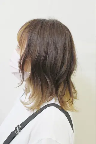 ミディアム カラー 土居 正季のヘアスタイル