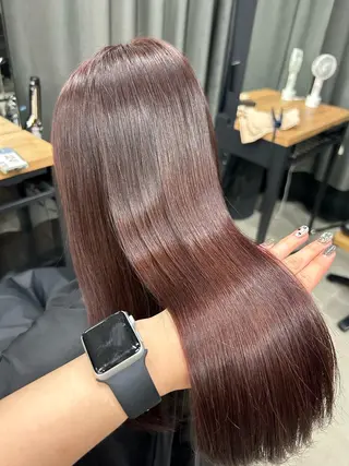 セミロング 女性らしいモテヘア 韓国ヘアhikariのヘアスタイル