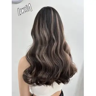 カラー ヘアアレンジ ロング MISAKIエクステ ブリーチ\5900のヘアスタイル