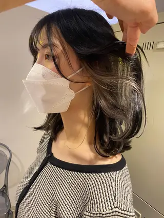 ミディアム カラー パーマ ヘアアレンジ メンズ キッズ ネイル マツエク・マツパ 韓国/トレンド レイヤー【101】のヘアスタイル