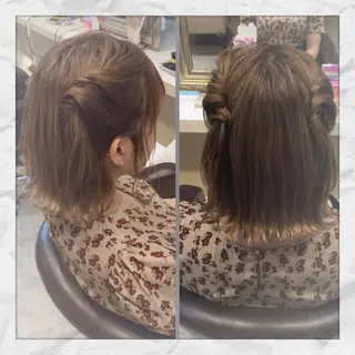 ミディアム ヘアアレンジ ヘアセット/着付け 𓇼 松本 夏美𓇼のヘアスタイル