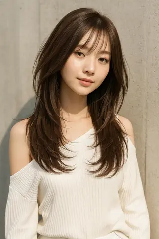 セミロング カラー さく/髪質改善× 縮毛矯正/町田のヘアスタイル