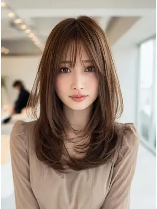 セミロング 生艶髪＆レイヤー🔔 渋谷お薦めNo.1✨のヘアスタイル