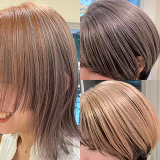 ミディアム 赤みオフの透明感職人 /ケア重視の美髪施術のヘアスタイル