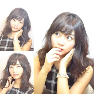 セミロング カラー 大木 拓瑞のヘアスタイル