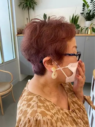 ショート カラー パーマ ente im所属・上田 あやか🌱髪質改善✨のヘアスタイル