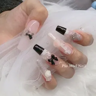 ロング カラー HANA 長さだしのネイルデザイン