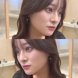 セミロング 韓国レイヤー透明感 カラーヨウスケのヘアスタイル