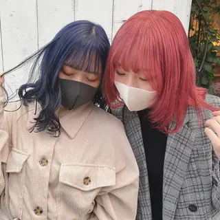 セミロング カラー ヘアアレンジ 韓国レイヤーカット/ 儚げカラーチナツのヘアスタイル