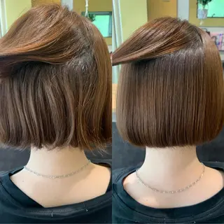 ショート パーマ hub hair レイヤー/透明感のヘアスタイル