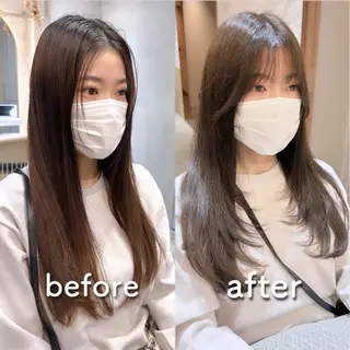 ロング ハッシュカット/韓国 レイヤー/カハナのヘアスタイル