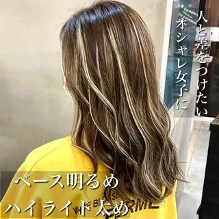 セミロング カラー 縮毛/レイヤー 韓国/橋口のヘアスタイル