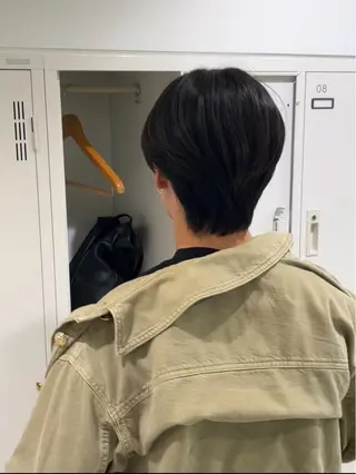 ショート カラー パーマ メンズ 【シャドウパーマ センターパート】義心のヘアスタイル