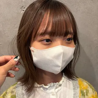 ミディアム 🍑おおしまくるみ 🍑暖色colorのヘアスタイル