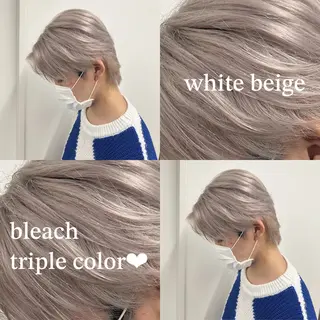 ショート カラー NAMI🤎ブラウン &ミルクティー🤍のヘアスタイル